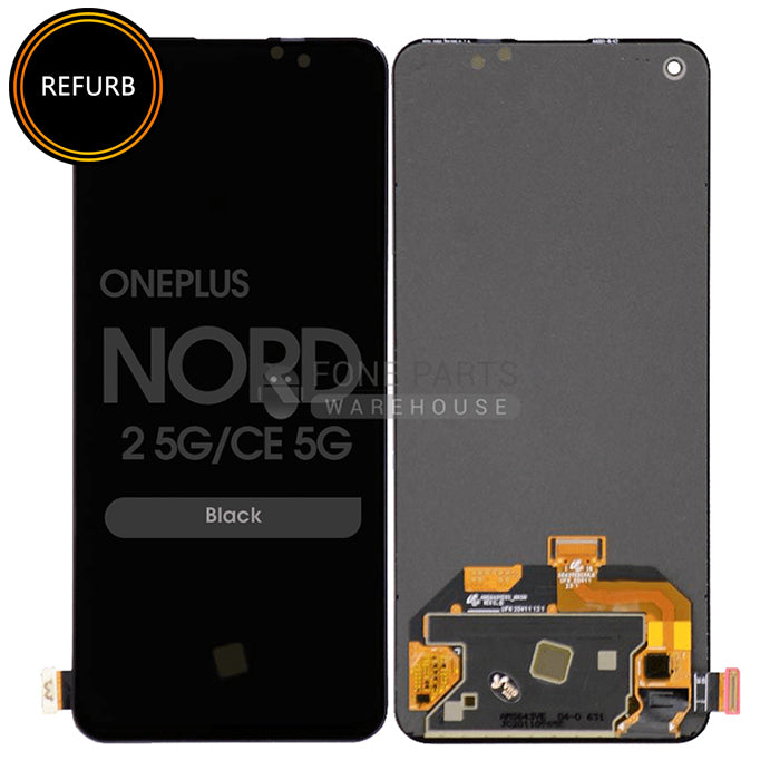 For OnePlus Nord 2 5G Lcd Screen with Touch Digitizer Assembly in [Pac-Man Edition] [AMOLED-Refurbished] [Without Frame]