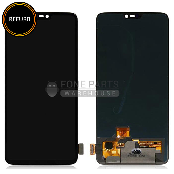 For Oneplus 6 Lcd Touch Digitizer Without Frame in [Black] [AMOLED-Refurbished]