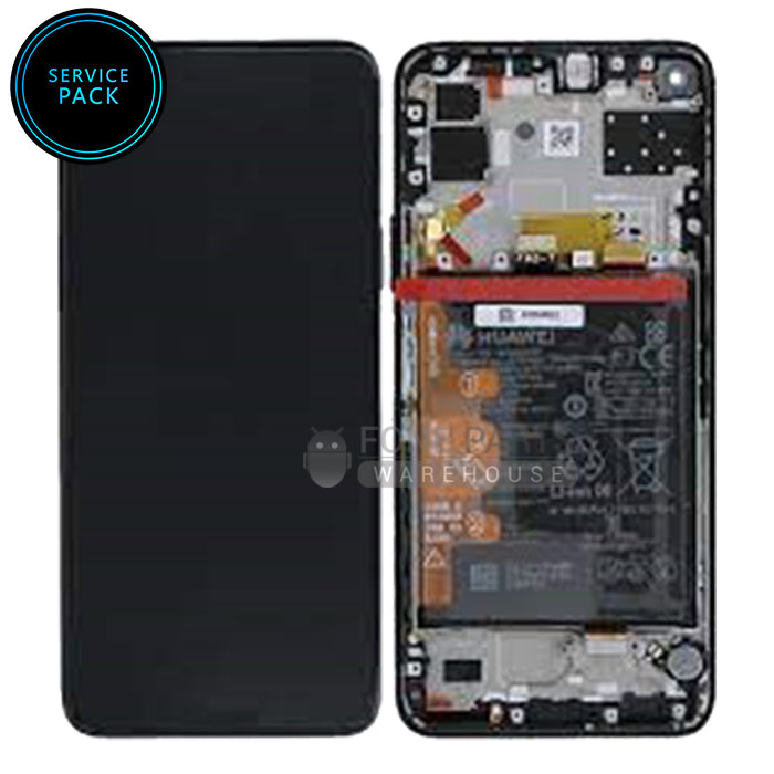 P 40 LITE-E Lcd Screen Touch Digitizer Assembly With Frame (Black) (Service Pack)