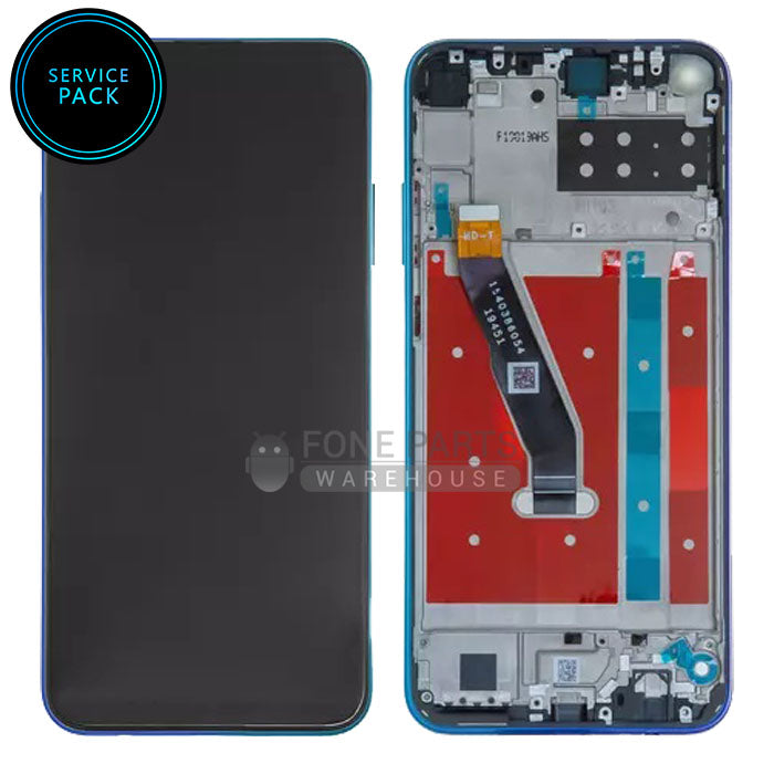 For P40 Lite Lcd Screen Touch Digitizer Assembly With Frame (Blue) (Service Pack)