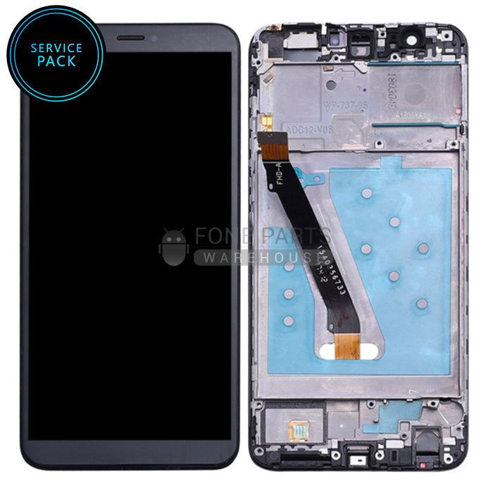 For P Smart 2021 Lcd Screen Touch Digitizer Assembly With Frame (Black) (Service Pack)