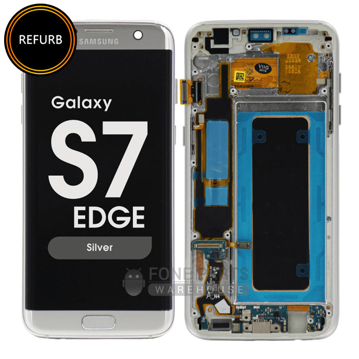 For Galaxy S7 Edge (G935) LCD Screen With Touch Digitizer Assembly and Frame (Refurbish-Original) [Silver]