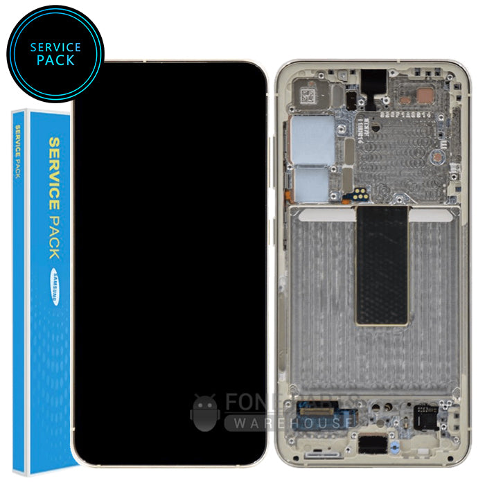 Galaxy S23 5G (SM-S911) LCD Screen With Touch Digitizer and Frame (Genuine Service Pack) [Cream]