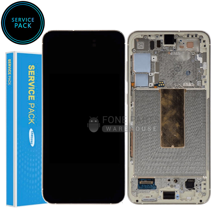 Galaxy S23 Plus 5G (SM-S916) LCD Screen With Touch Digitizer and Frame (Genuine Service Pack) [Cream]