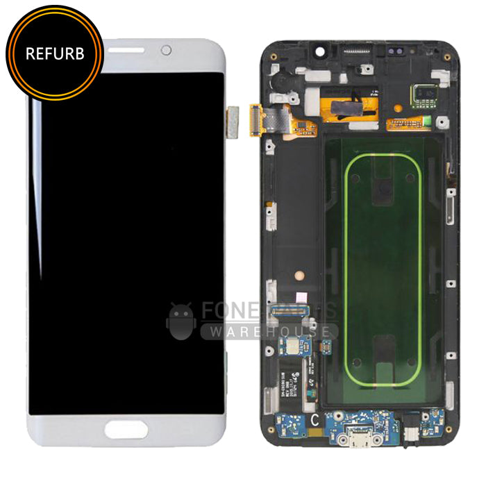 For Galaxy S6 Edge Plus (G928) Replacement LCD Screen With Touch Digitizer Assembly and Frame (Refurbish-Original) [White]