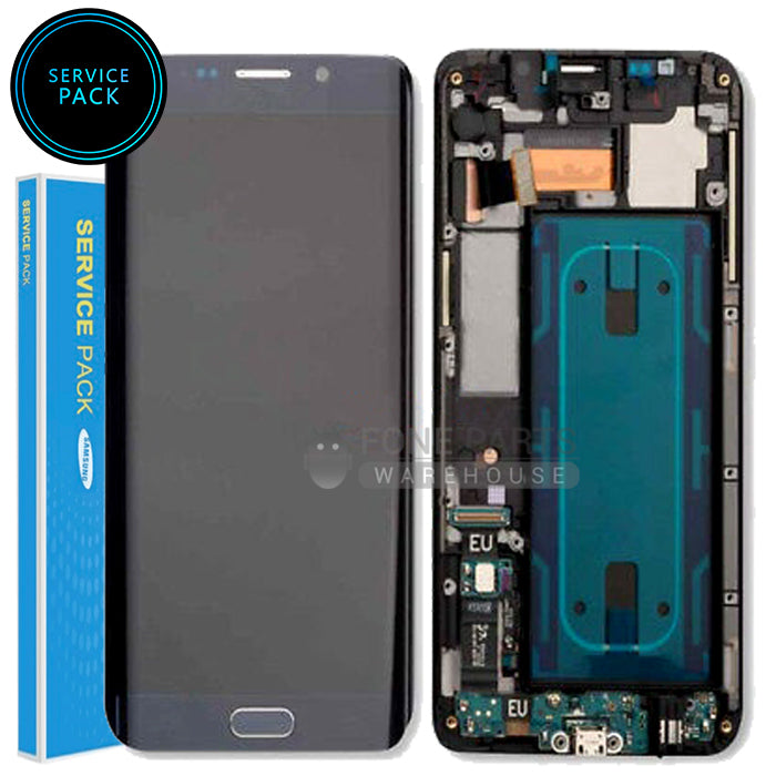 For Galaxy S6 Edge Plus (G928) LCD Screen With Touch Digitizer and Frame (Genuine Service Pack) [Blue]