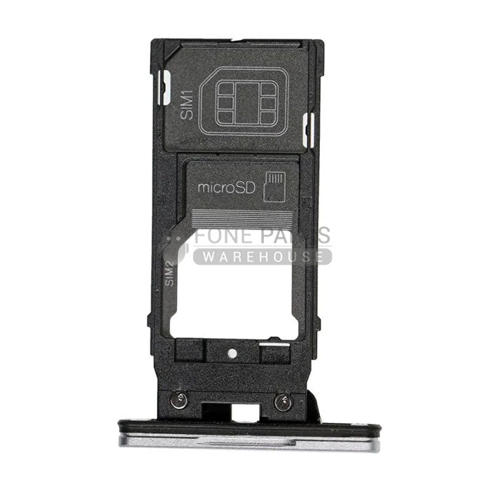 For Xperia XZ 2 Replacement Sim + Memory Card Tray Holder [Silver]/[White]