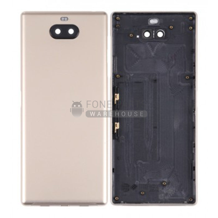 For Xperia 10 Plus Replacement Battery Back Cover With Sticker[Gold]