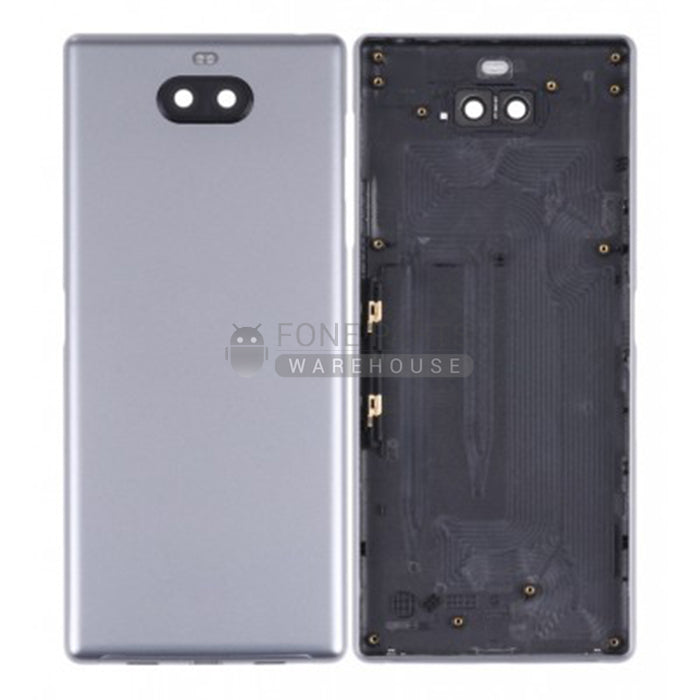 For Xperia 10 Plus Replacement Battery Back Cover With Sticker [Silver]