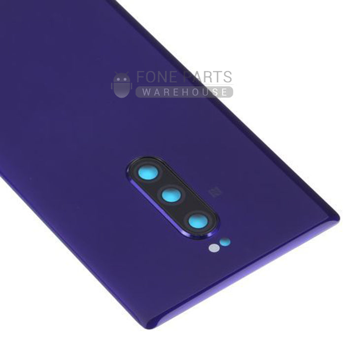 For Xperia 1 Replacement Battery Back Cover With Sticker [Purple]