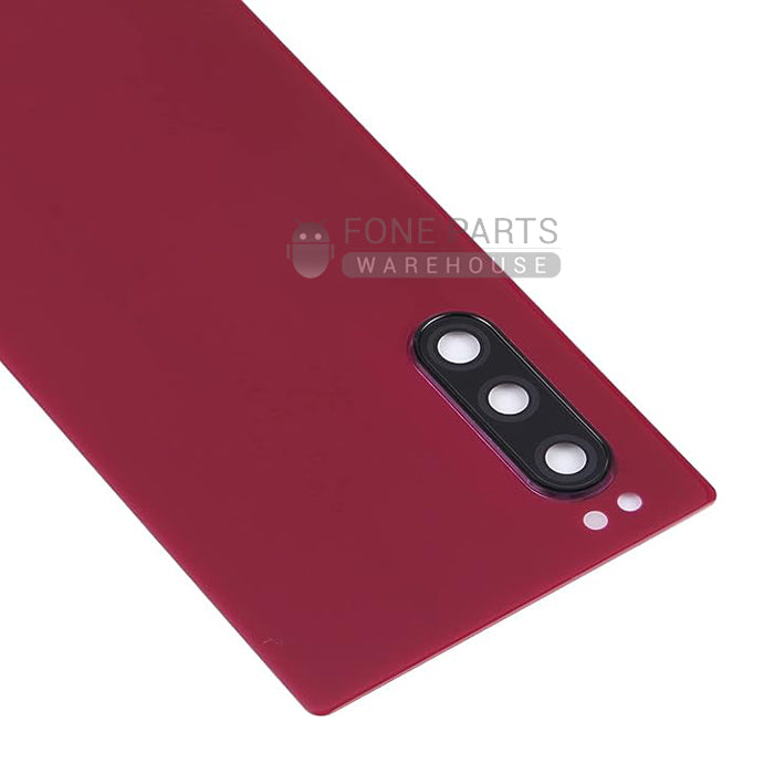 For Xperia 5 Replacement Battery Back Cover With Sticker [Red]