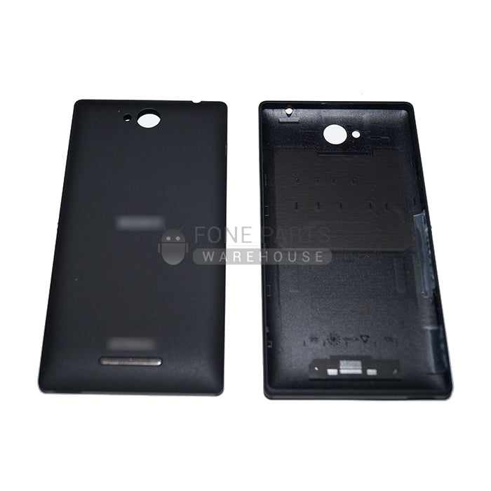 For Xperia C Battery Back Cover With Sticker [Black]