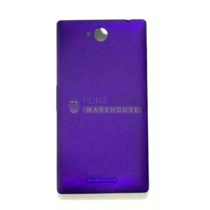 For Xperia C Battery Back Cover With Sticker [Purple]