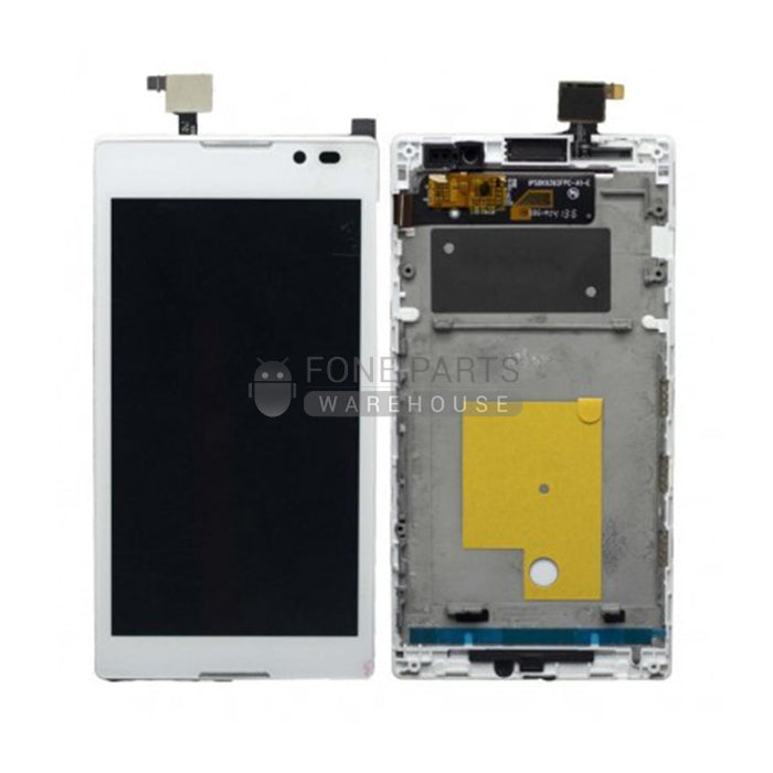 For Xperia C Lcd Screen Screen Touch Digitizer in [White]