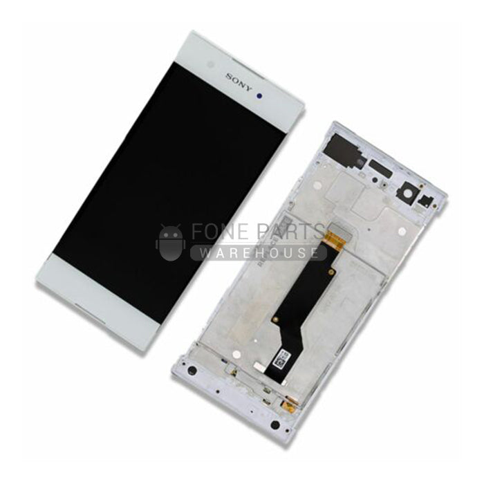 For Xperia XA1 Replacement LCD Screen Touch Digitizer in [White] [ORIGINAL][With Frame]