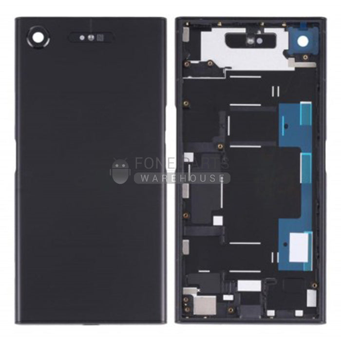 For Xperia XZ1 Replacement Battery Back Cover With Sticker [Black]