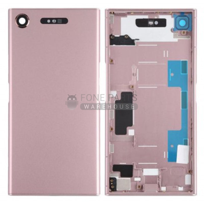 For Xperia XZ1 Replacement Battery Back Cover With Sticker [Pink]