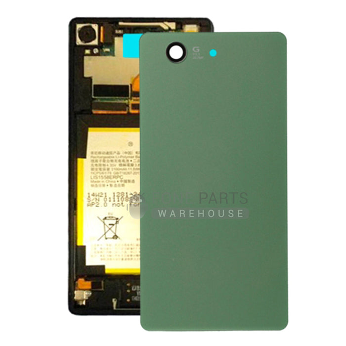 For Xperia Z5 Compact Replacement Battery Back Cover With Sticker [Green]