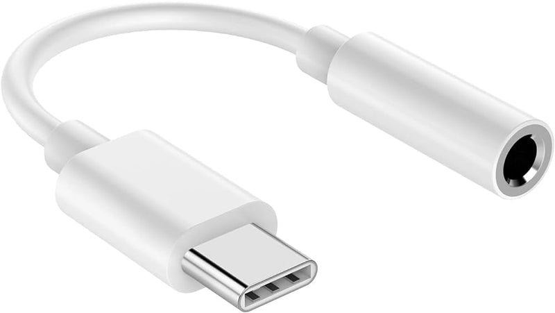 Compatible Type-C to 3.5mm Headphone Jack Adapter | White