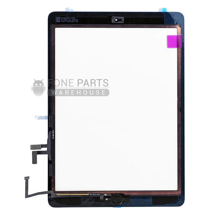 For iPad Air 1 Replacement Touch Digitizer Glass with Home Button and Adhesive in [Black] (AAA Aftermarket)