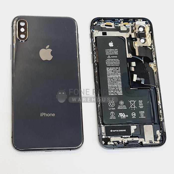 For IPhone XS Genuine Housing With Parts & Battery in [Black] (Grade A Condition Taken From 14 Days Used Phone)