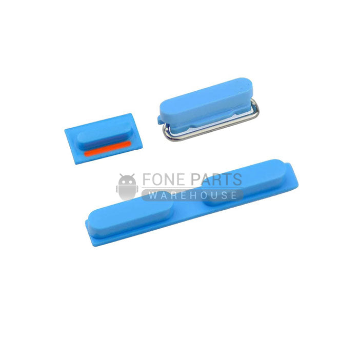 For IPhone 5c Replacement 3 Piece Button Set [Blue]