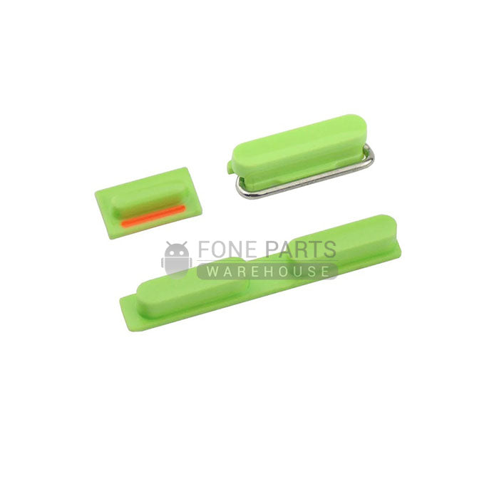 For IPhone 5c Replacement 3 Piece Button Set [Green]