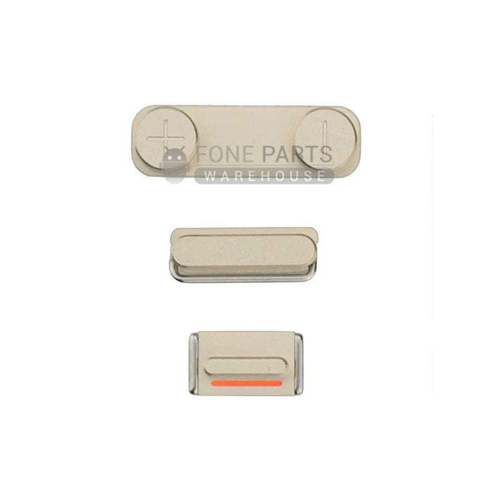 For IPhone 5S Replacement 3 Piece Button Set Gold