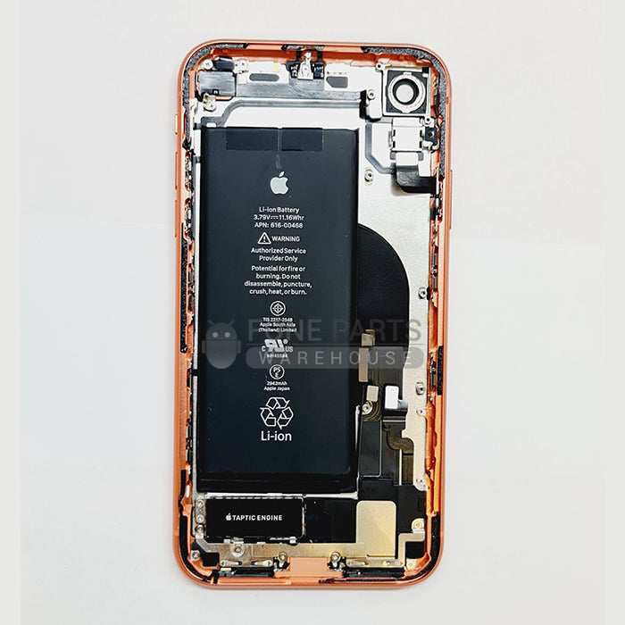 For IPhone XR Genuine Housing With Parts & Battery in Orange (Grade A Condition Taken From 14 Days Used Phone)