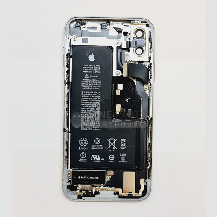 For IPhone X Genuine Housing With Parts & Battery in [White] (Grade A Condition Taken From 14 Days Used Phone)