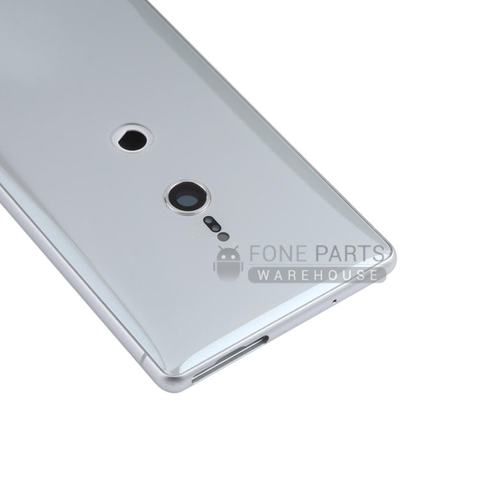 For Xperia XZ 2 Replacement Battery Back Cover With Sticker [White/Silver]