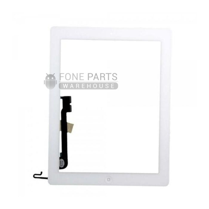 For iPad 4 Replacement Touch Digitizer Glass with Home Button and Adhesive in [White][Original]