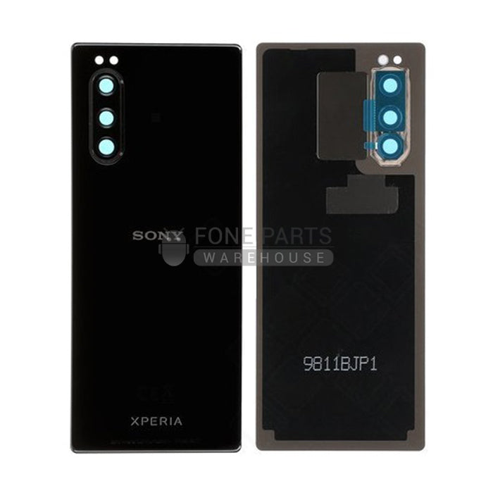 For Xperia 5 Replacement Battery Back Cover With Sticker [Black]