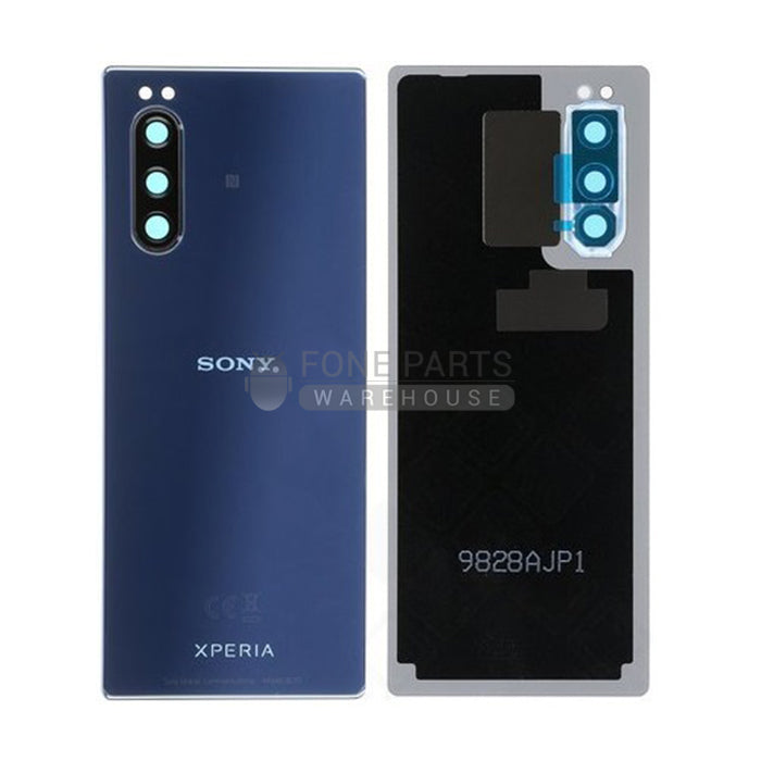 For Xperia 5 Replacement Battery Back Cover With Sticker [Blue]