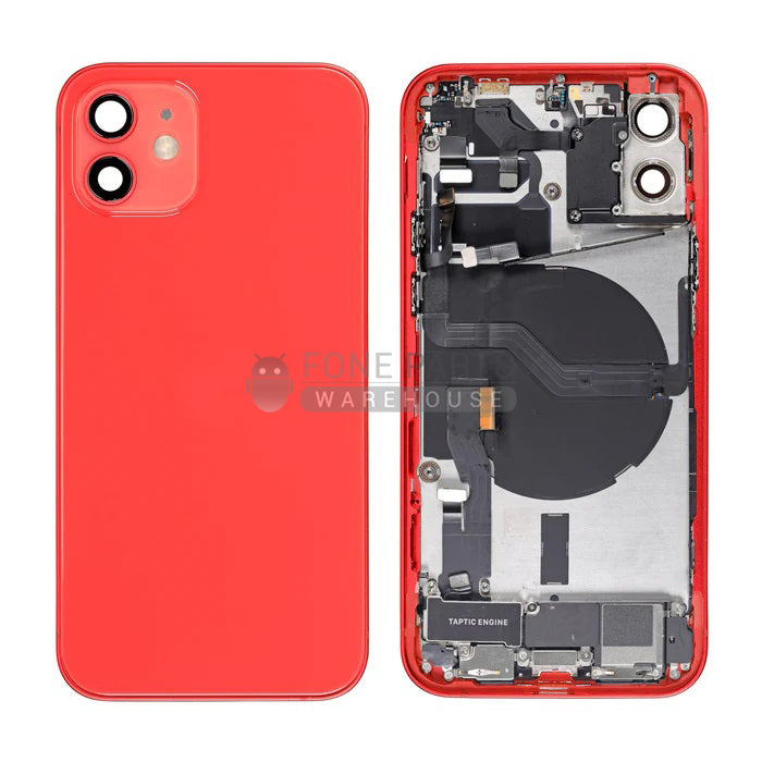 For IPhone 12 Genuine Housing With Parts in [Red] (Grade A Condition Taken From 14 Days Used Phone)