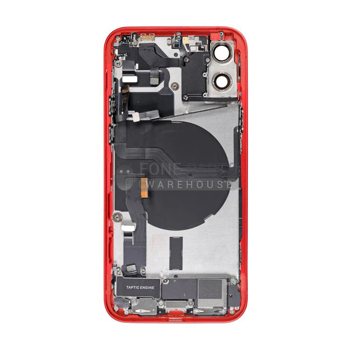 For IPhone 12 Genuine Housing With Parts in [Red] (Grade A Condition Taken From 14 Days Used Phone)