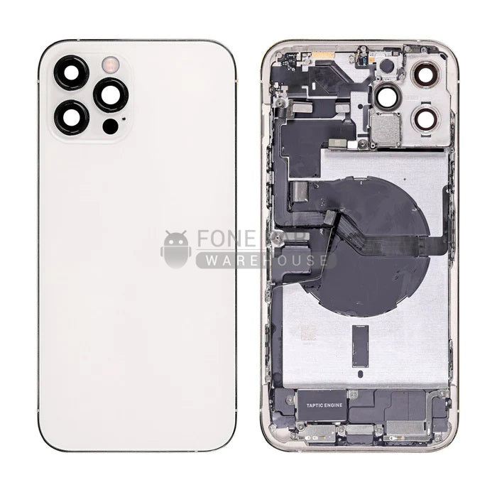 For IPhone 12 Pro Max Genuine Housing With Parts in [Silver] (Grade A Condition Taken From 14 Days Used Phone)