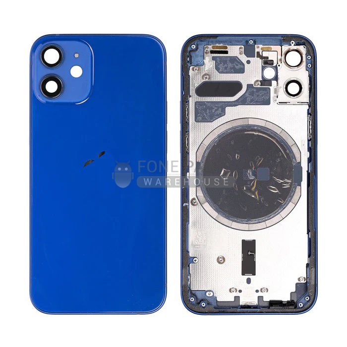 For IPhone 12 Mini Genuine Housing With Parts in [Pacific Blue] (Grade A Condition Taken From 14 Days Used Phone)