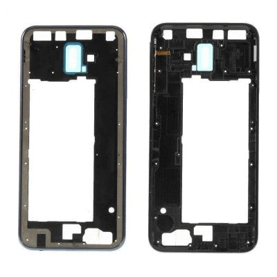 For Galaxy J6 Plus (J610) Replacement Middle Bezel Housing Center Frame With Buttons Keys + Glue [Black]