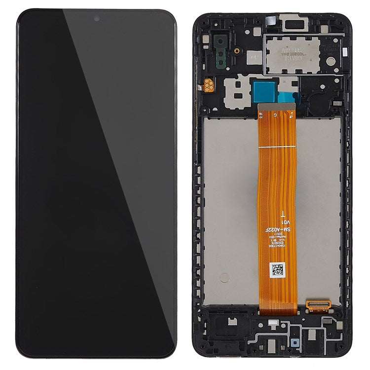 For A02 (SM-A022) LCD Screen With Touch Digitizer Assembly and Frame (OEM)