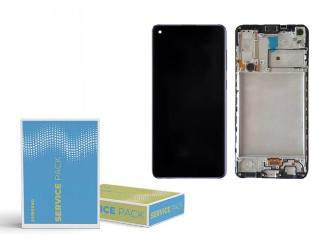 For Galaxy A22 5G (SM-A226) LCD Screen With Touch Digitizer Assembly and Frame (Genuine Service Pack)