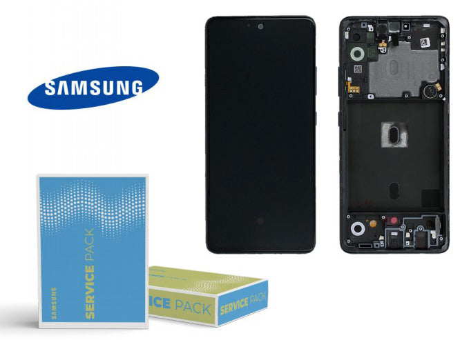 For Galaxy A51-5G (SM-A516) LCD Screen With Touch Digitizer Assembly and Frame (Prism White) (Genuine Service Pack)