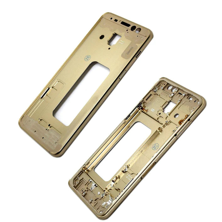 For Galaxy A8-2018 (A530) Replacement Middle Bezel Housing Center Frame With Buttons Keys + Glue [Gold]