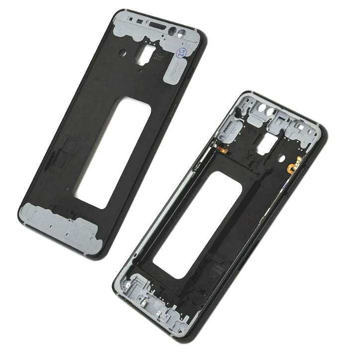 For Galaxy A8-2018 (A530) Replacement Middle Bezel Housing Center Frame With Buttons Keys + Glue [Black]