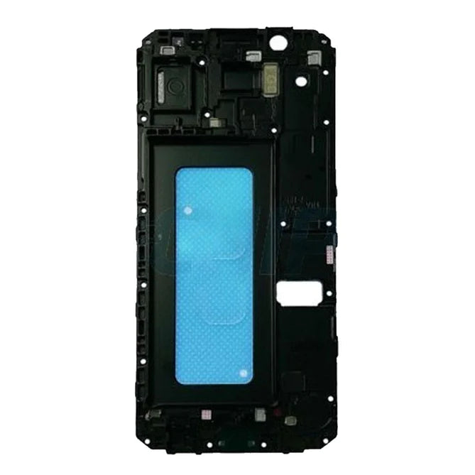 For Galaxy J6 (J600) Replacement Middle Bezel Housing Center Frame With Buttons Keys + Glue [Black]