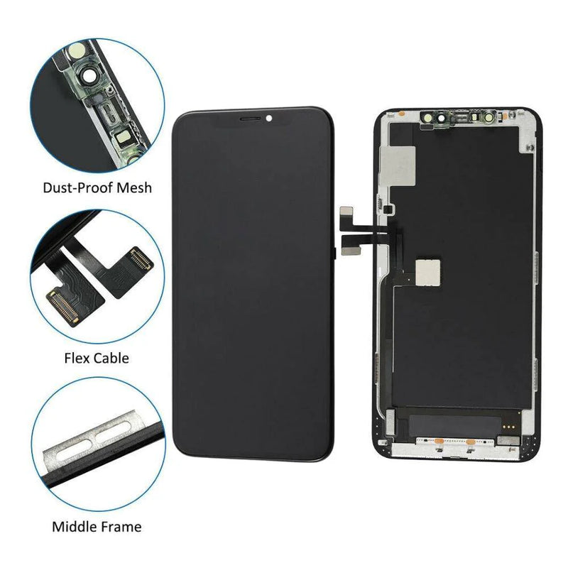 For IPhone 11 Pro Max Replacement Lcd Screen Assembly with Touch Digitizer And Frame [TriTone - Insurance /Hard]